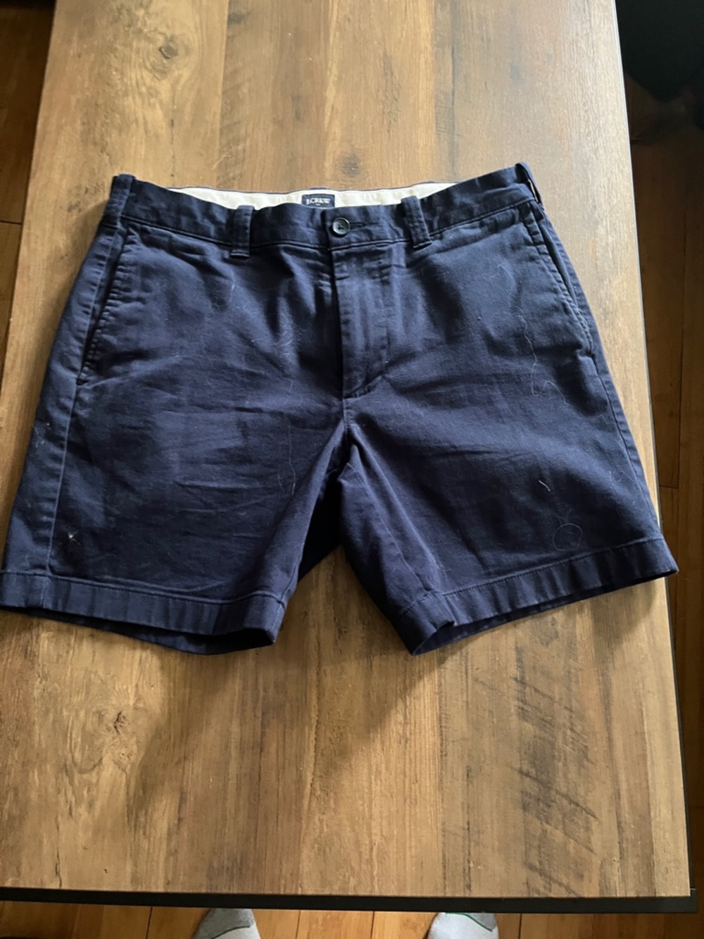 J. Crew Men's Navy Flat-Front Chino Shorts
